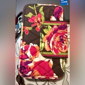 Vera Bradley Floral Wallet - Pink and Green